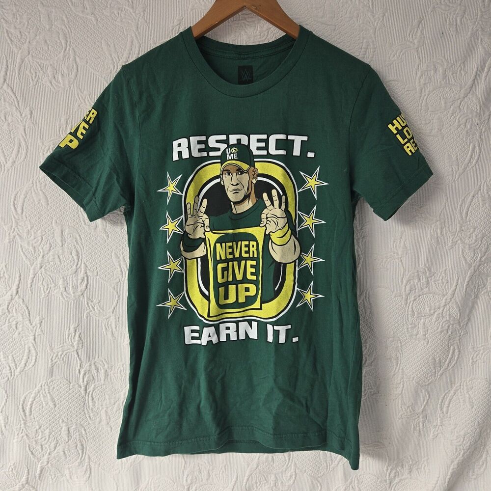 John Cena WWE Hustle Respect Earn It Men's Medium Short Sleeve T-shirt Retro
